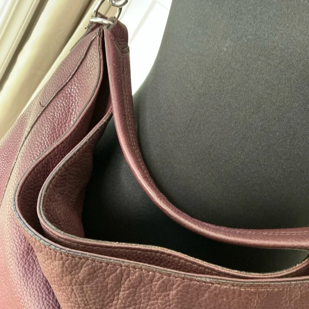 Rebecca Minkoff Leather Hobo Tote Crossbody Bag in Maroon